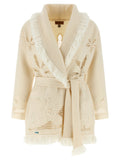 Alanui White Virgin Wool Cardigan