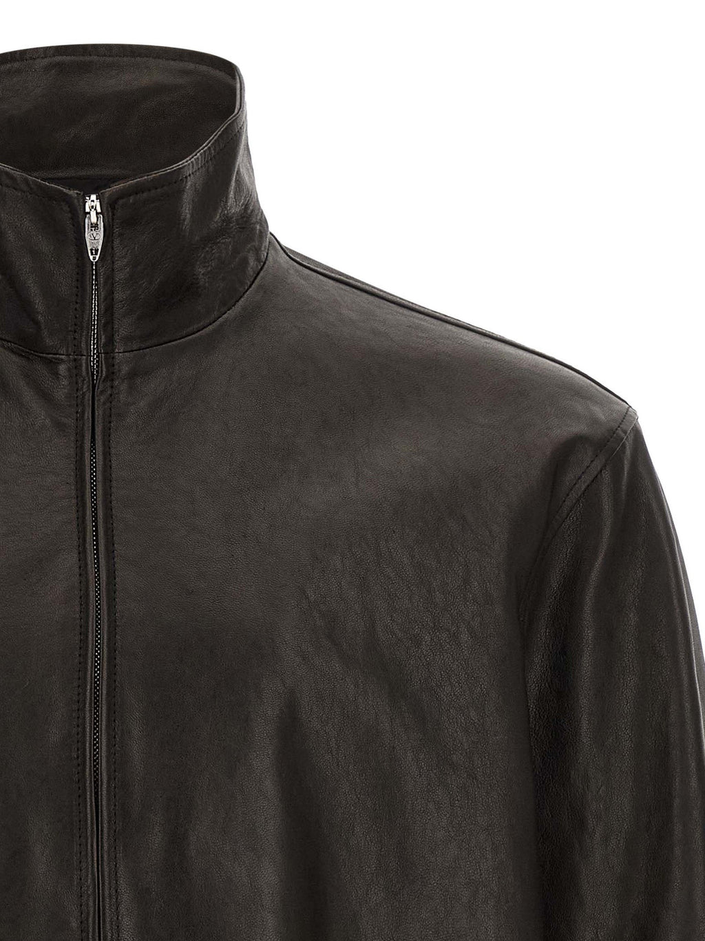 Valentino Garavani Black Calfskin Leather Jacket