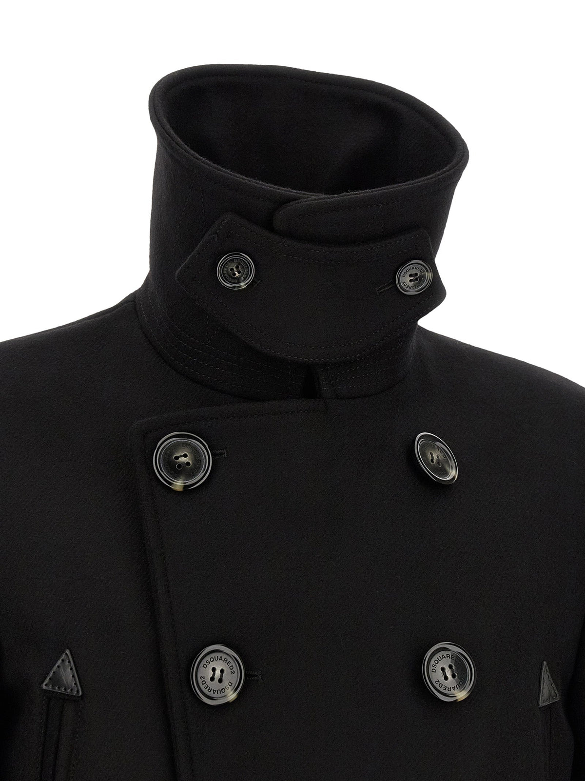 Dsquared² Black Wool Coat