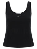 Off-White Black Cotton Tank Tops