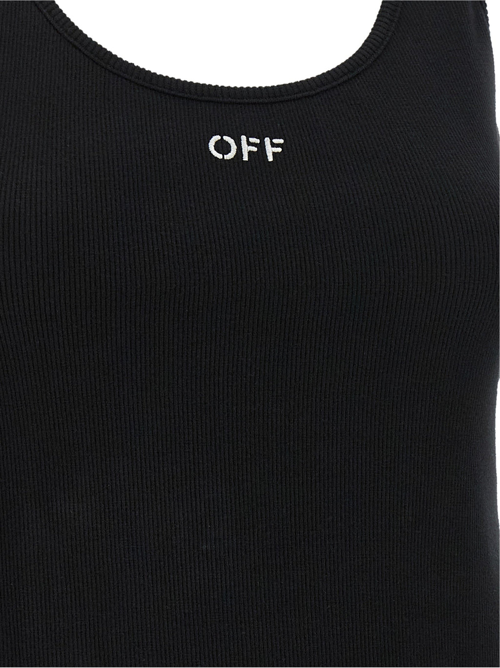 Off-White Black Cotton Tank Tops