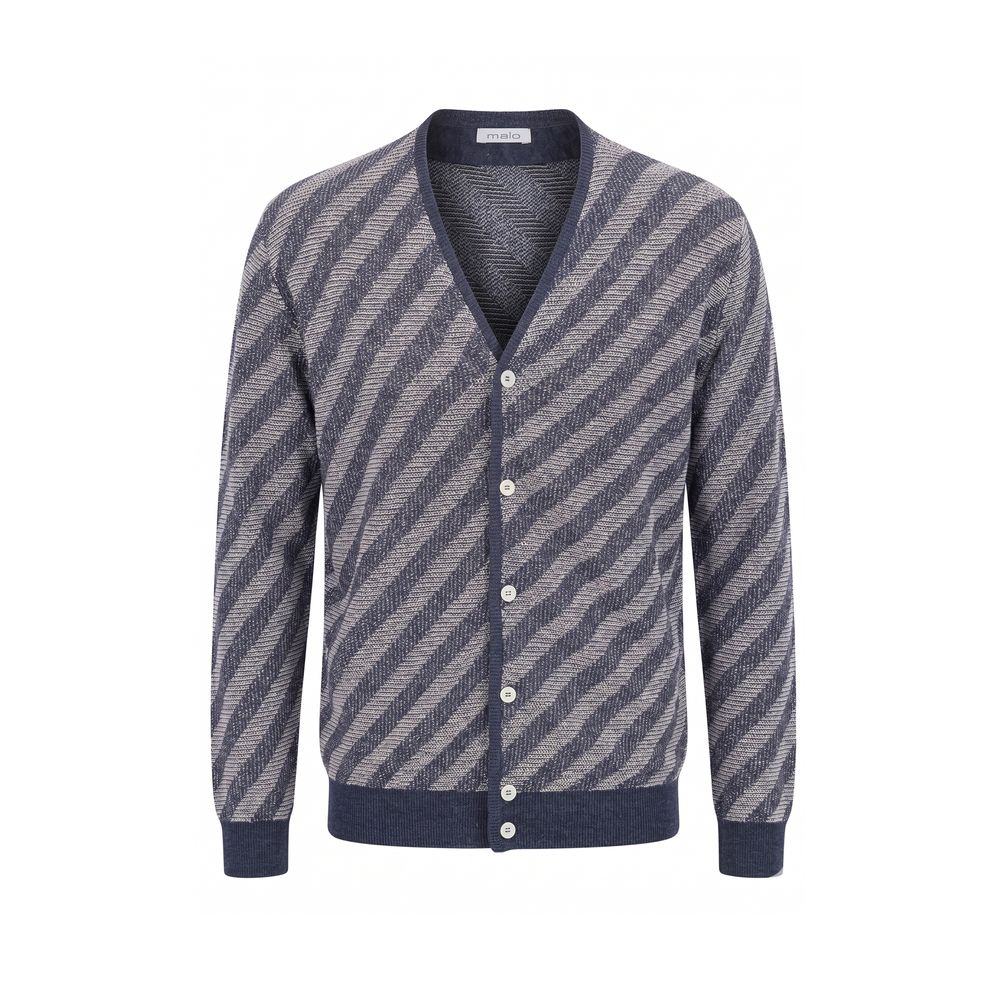 Blue Linen Men Cardigan
