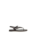 Chloé Black Calf Leather Bos Taurus Flat Sandals