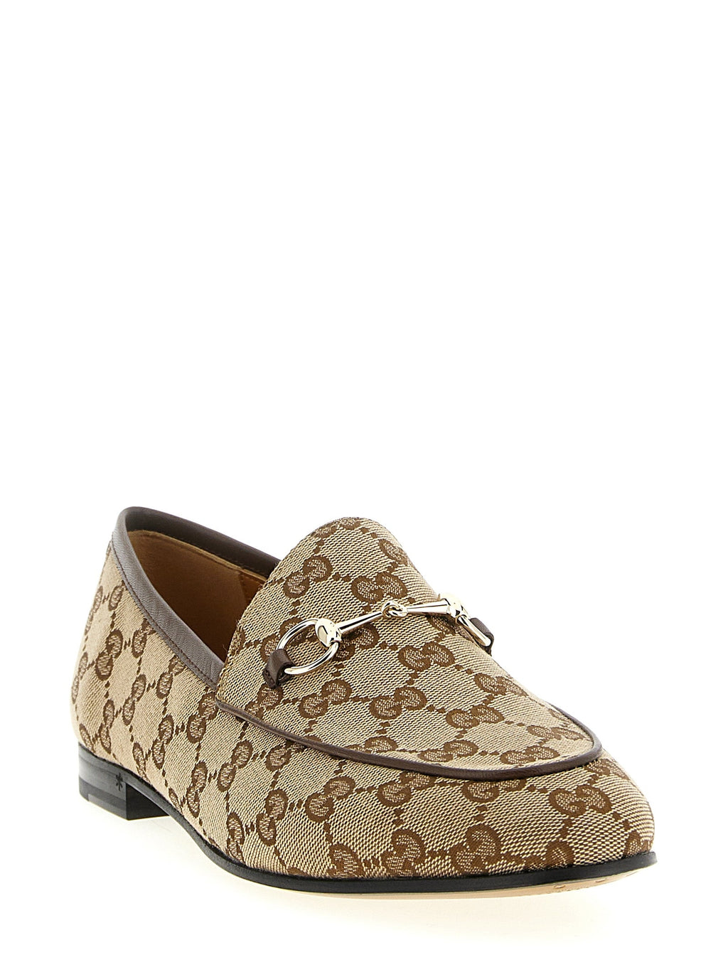 Gucci Beige Polyester Slip-On Loafers