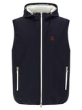 Brunello Cucinelli Blue Polyamide Sleeveless Jacket
