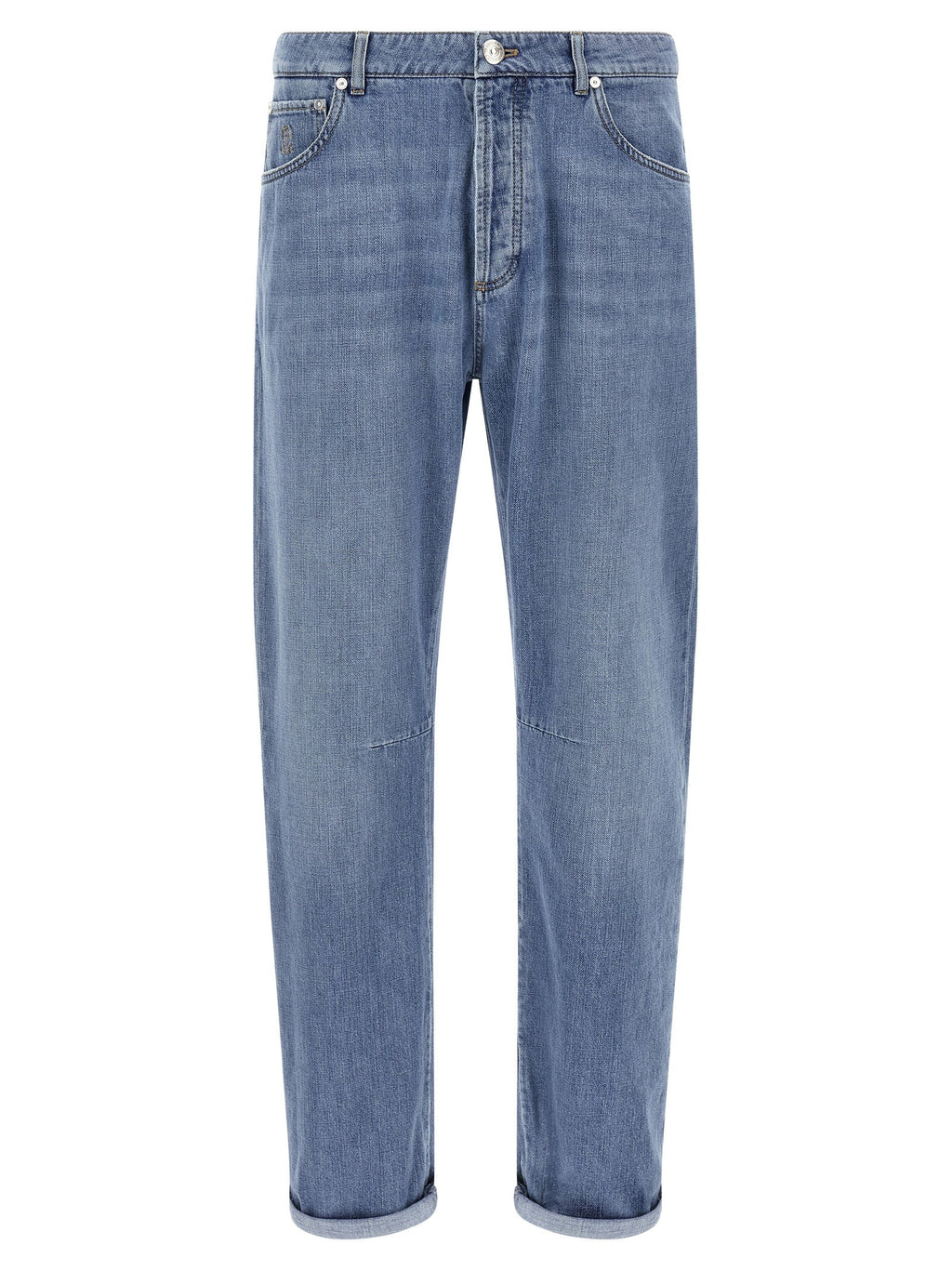 Brunello Cucinelli Blue Cotton Straight-Leg Jeans