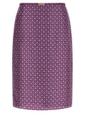 Gucci Purple Silk Midi Skirt