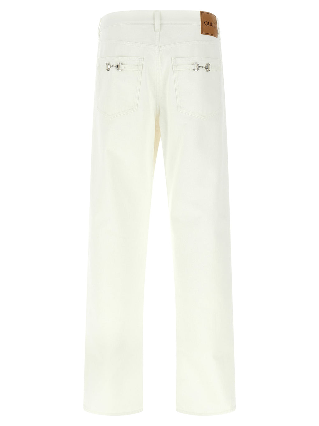 Gucci White Cotton Straight-Leg Jeans