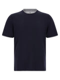 Brunello Cucinelli Blue Cotton T-Shirt