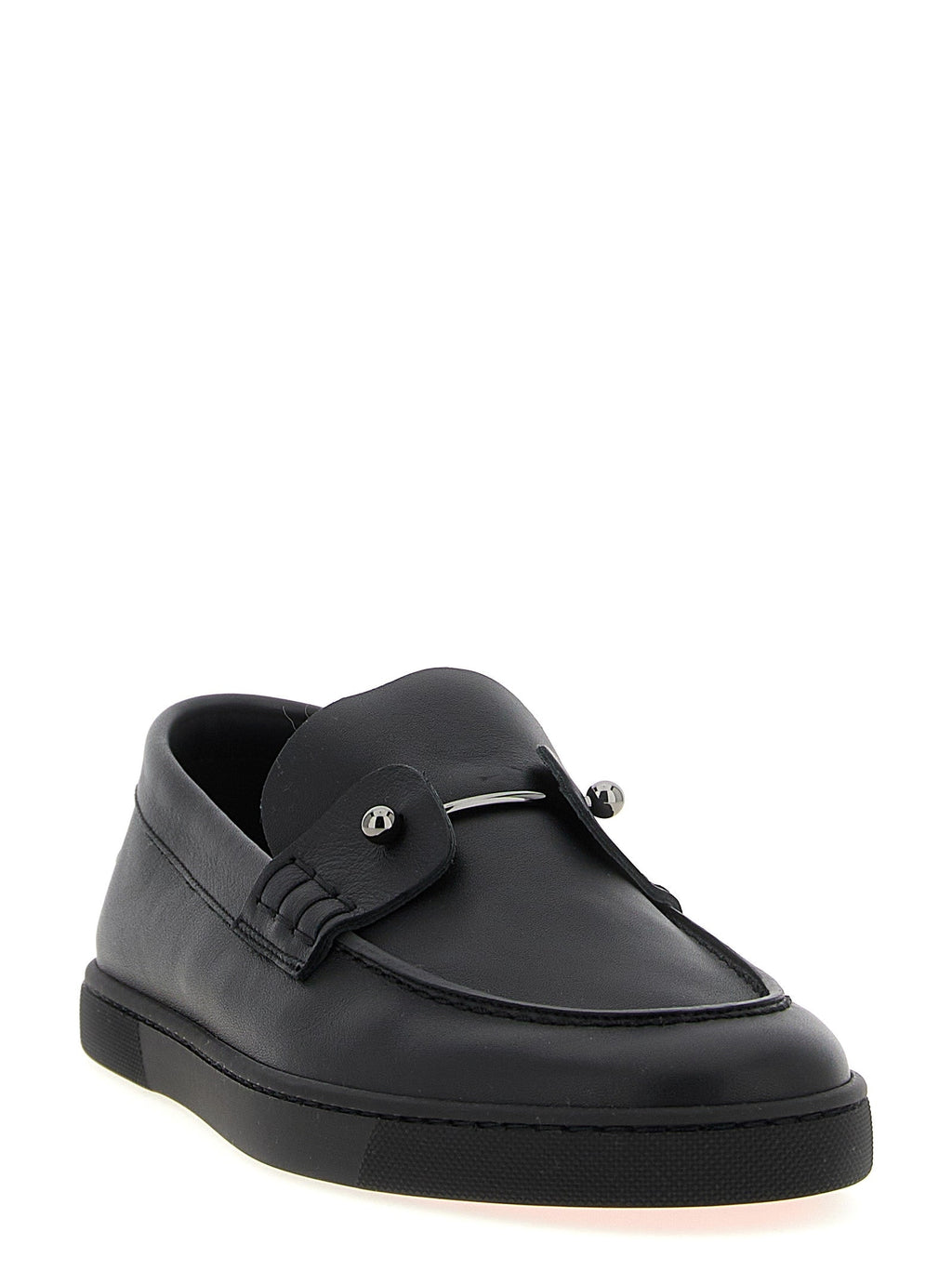 Christian Louboutin Black Calfskin Slip-On Loafers