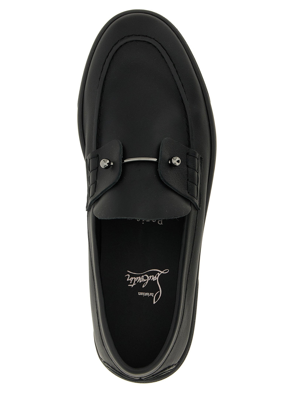 Christian Louboutin Black Calfskin Slip-On Loafers