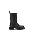 Rick Owens Black Calf Leather Bos Taurus Flat Boots