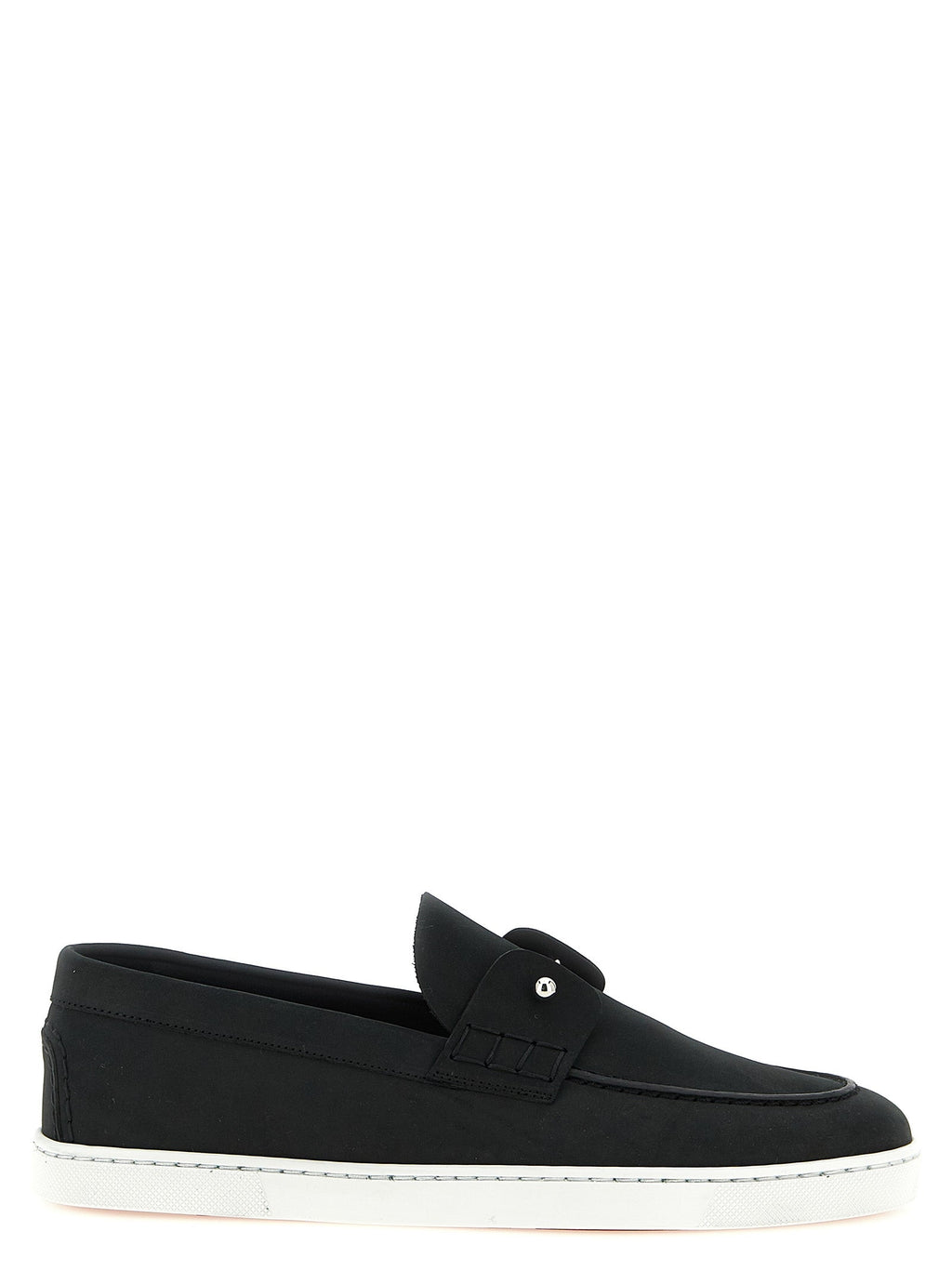Christian Louboutin Black Calfskin Slip-On Loafers