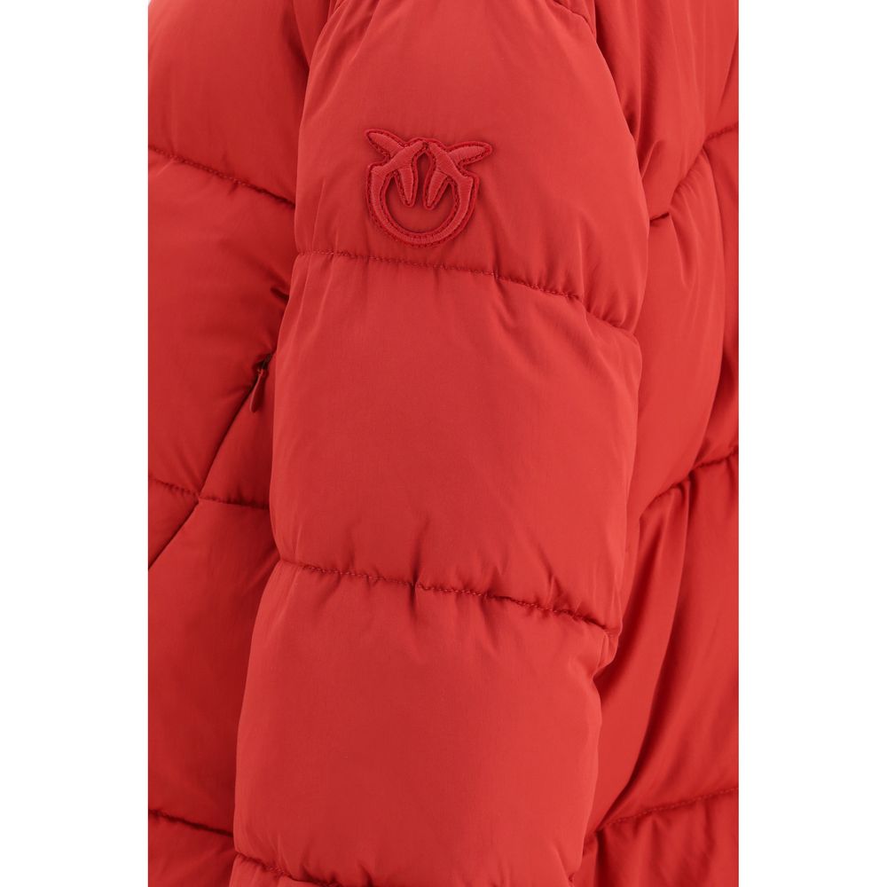 PINKO Red Nylon Full-Length Jacket