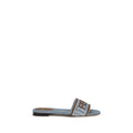 Fendi Blue Cotton Flat Sandals