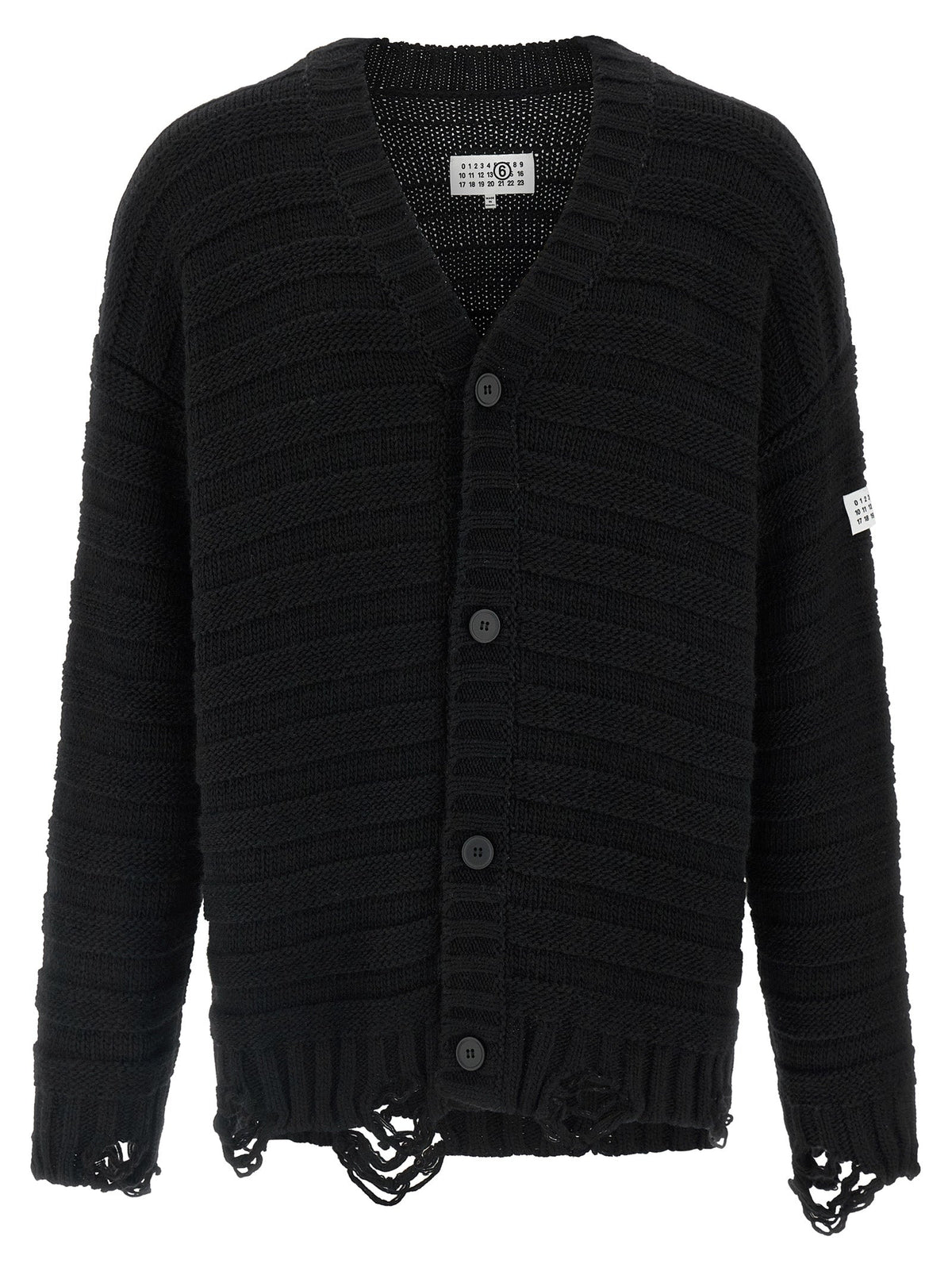 MM6 Maison Margiela Black Virgin Wool Cardigan