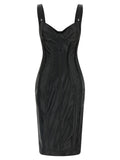 Elisabetta Franchi Black Viscose Midi Dress