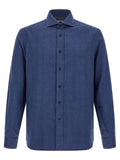 Brunello Cucinelli Blue Cotton Blouse