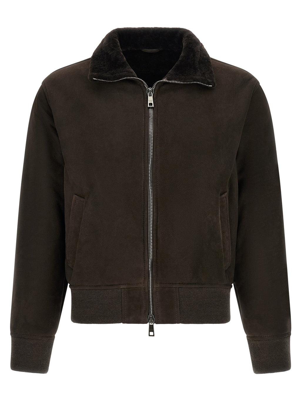 GIORGIO BRATO Brown Lamb Leather Leather Jacket