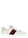 Gucci White Lamb Leather Low Top Sneakers