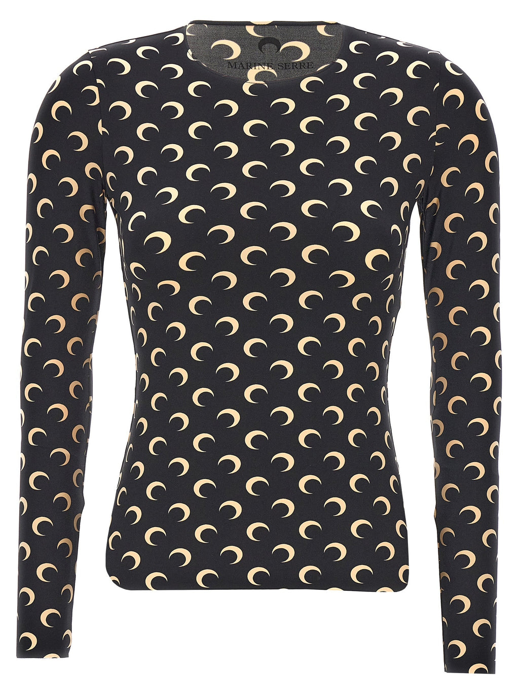 Marine Serre Black Polyamide Long Sleeve T-Shirt