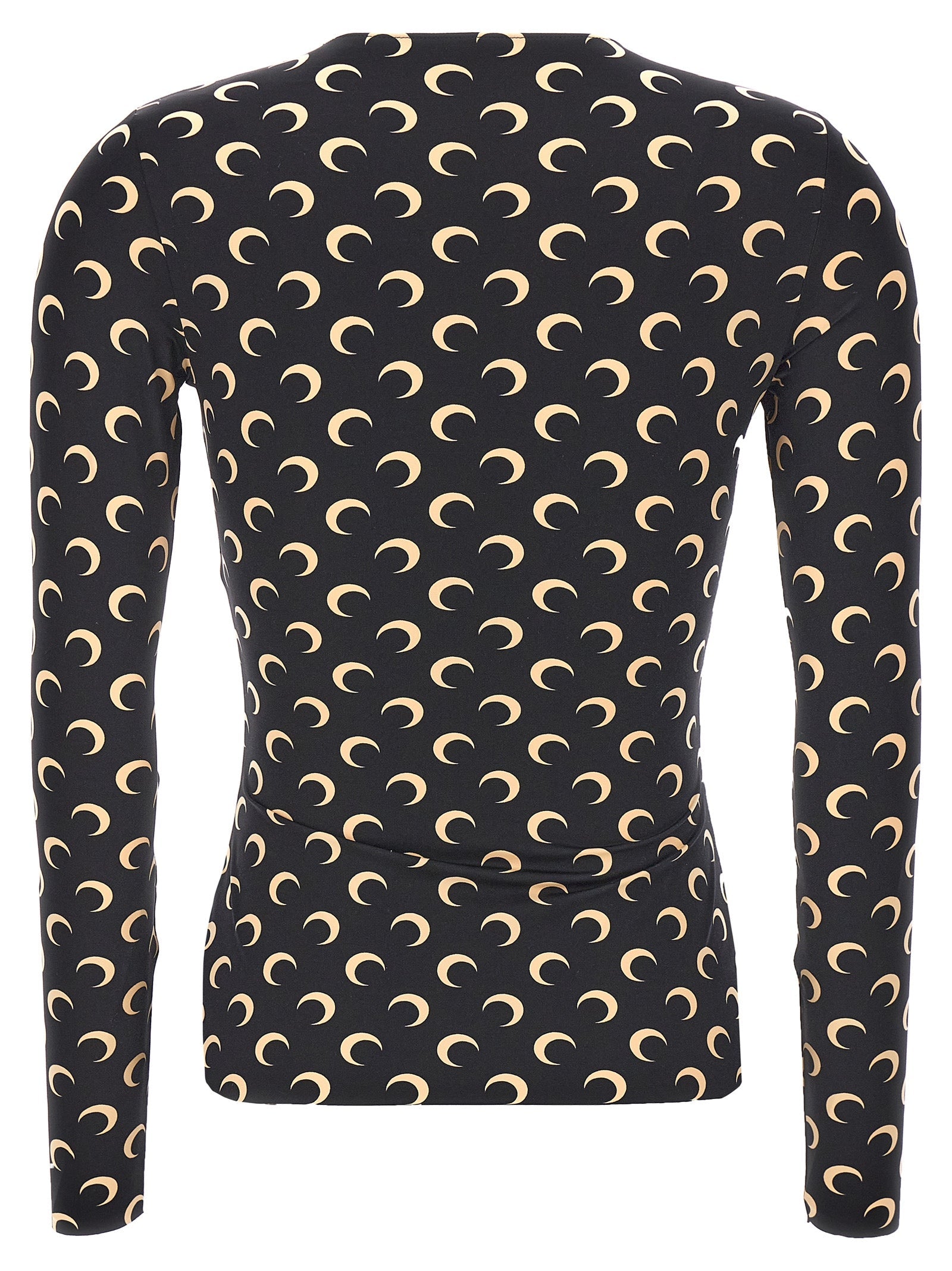 Marine Serre Black Polyamide Long Sleeve T-Shirt