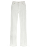 7 For All Mankind White Cotton Straight-Leg Jeans