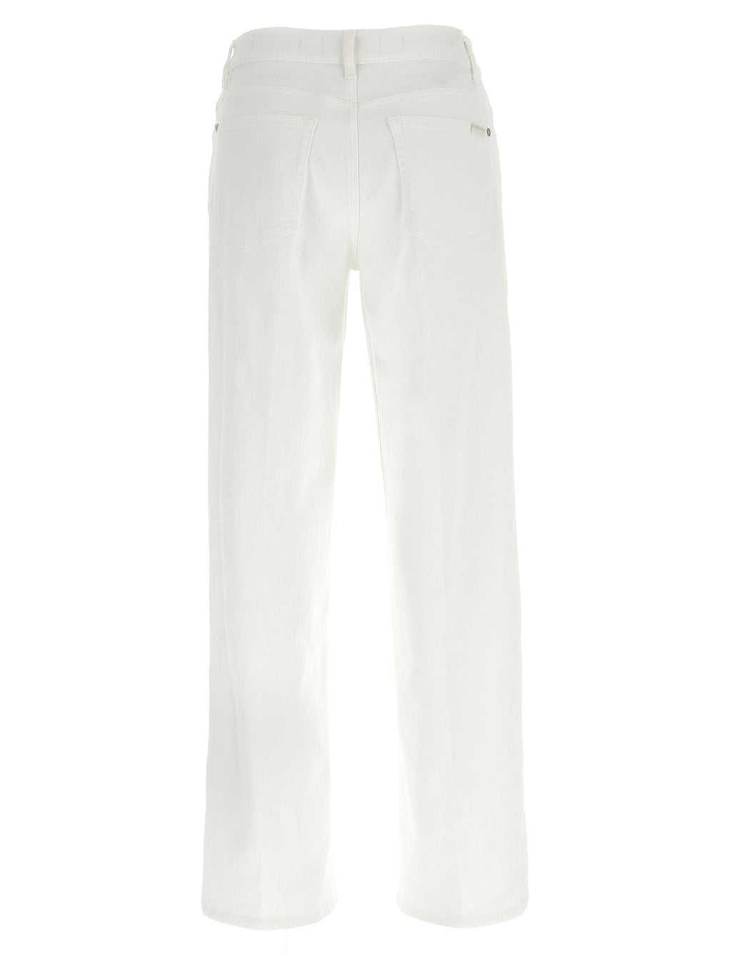 7 For All Mankind White Cotton Straight-Leg Jeans