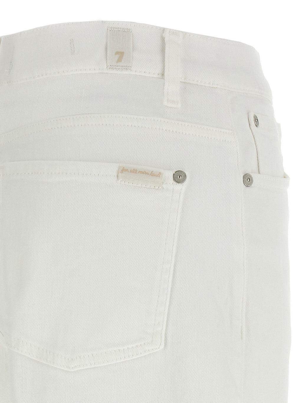 7 For All Mankind White Cotton Straight-Leg Jeans