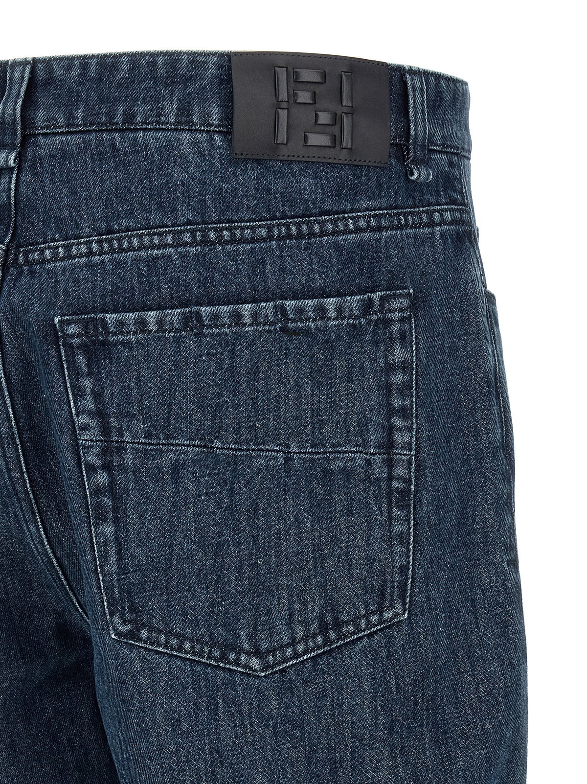 Fendi Blue Cotton Flared Jeans