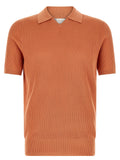 Brunello Cucinelli Orange Cotton Polo Shirt