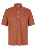 Brunello Cucinelli Orange Linen Polo Shirt