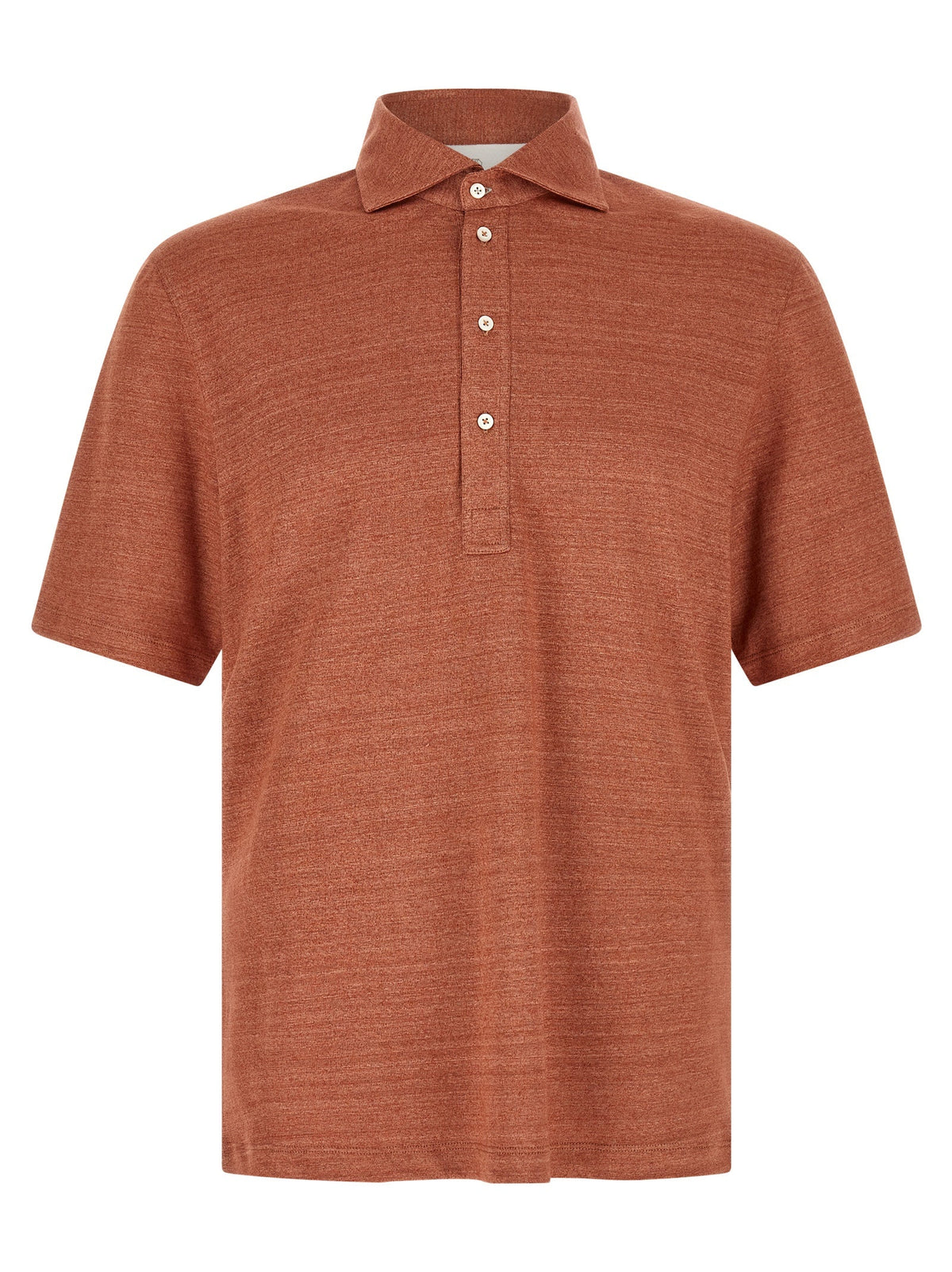Brunello Cucinelli Orange Linen Polo Shirt