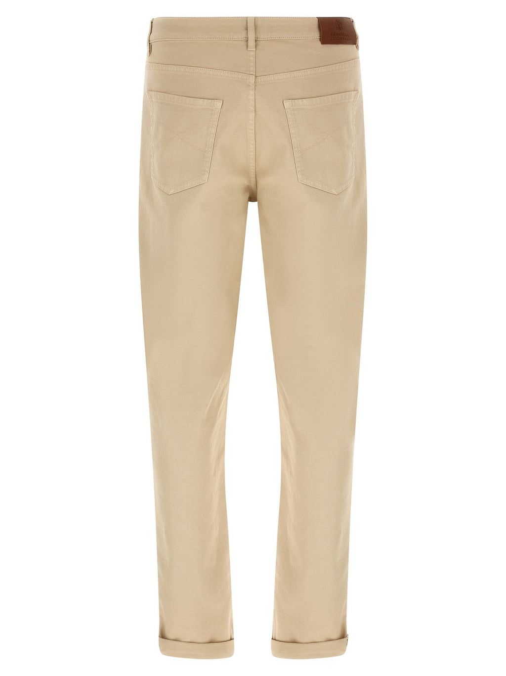 Brunello Cucinelli Beige Cotton Tapered Jeans