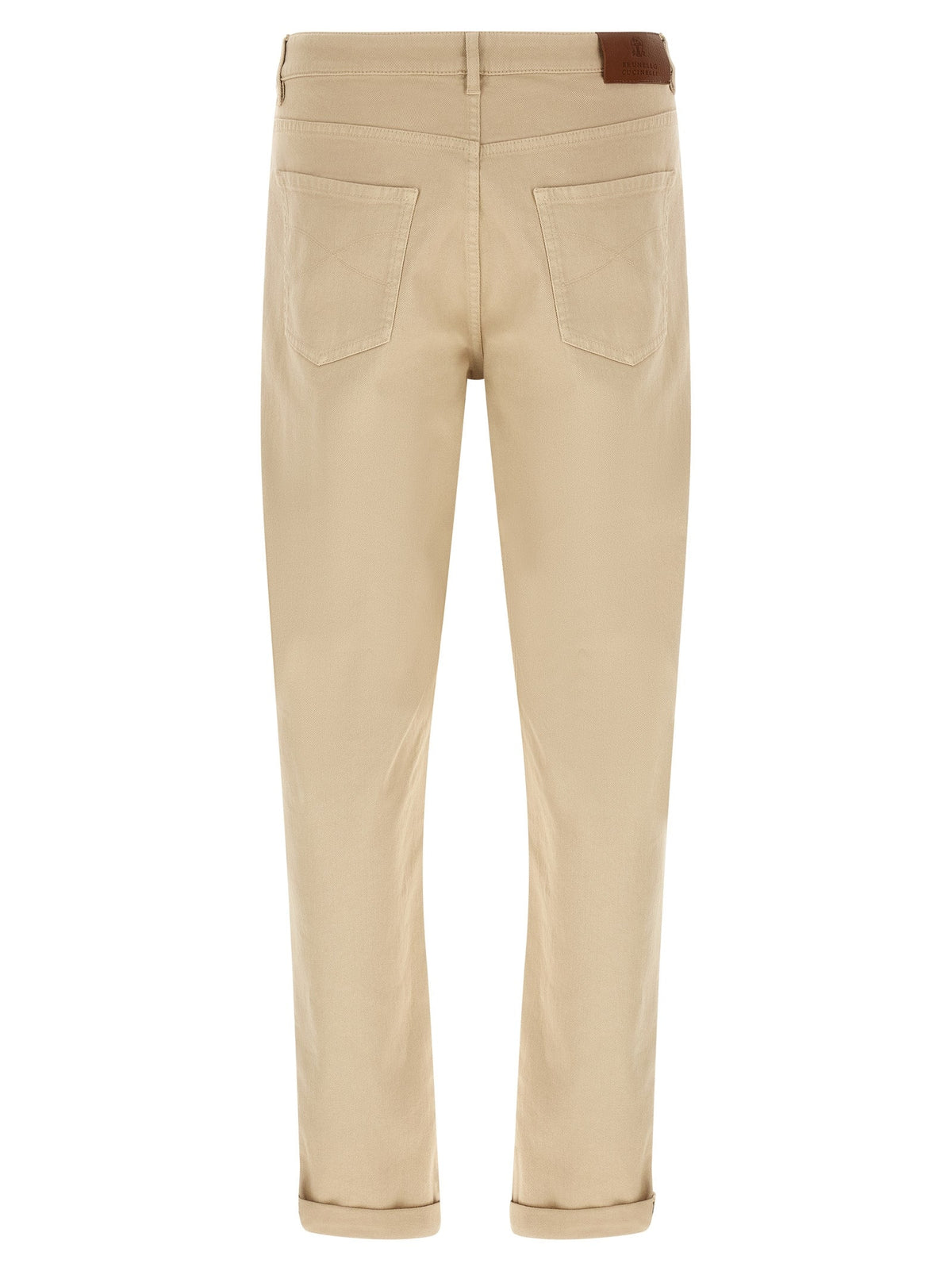 Brunello Cucinelli Beige Cotton Tapered Jeans