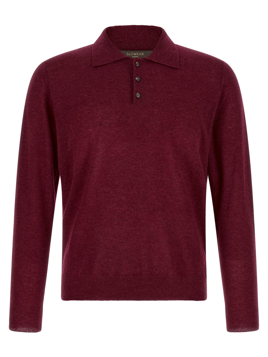 ZANONE Bordeaux Cashmere Polo Shirt
