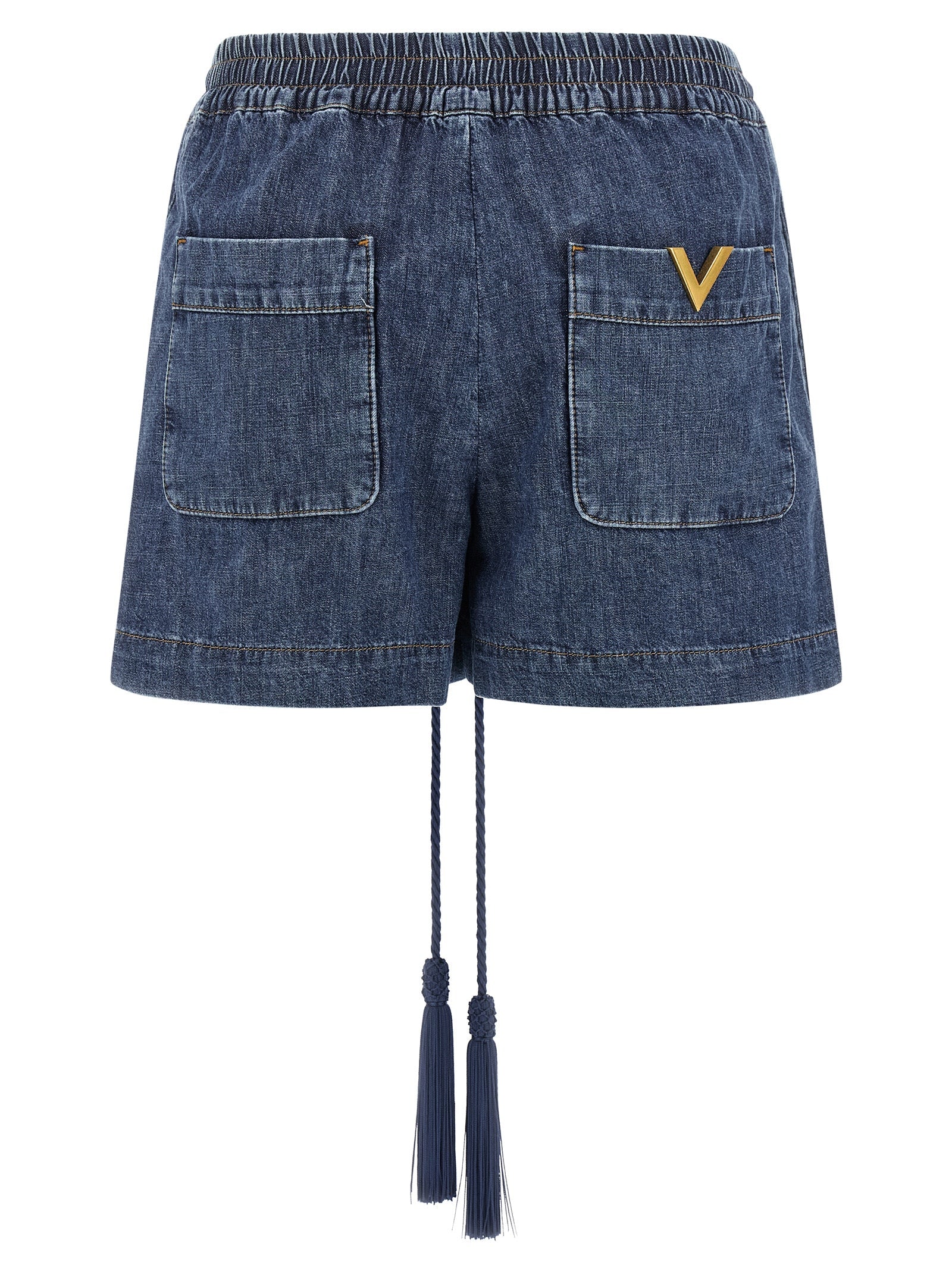 Valentino Garavani Blue Cotton Bermuda Shorts