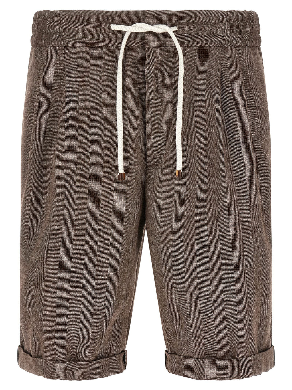 Brunello Cucinelli Brown Linen Bermuda Shorts
