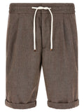 Brunello Cucinelli Brown Linen Bermuda Shorts