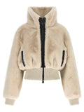 PINKO Beige Polyester Full-Length Jacket