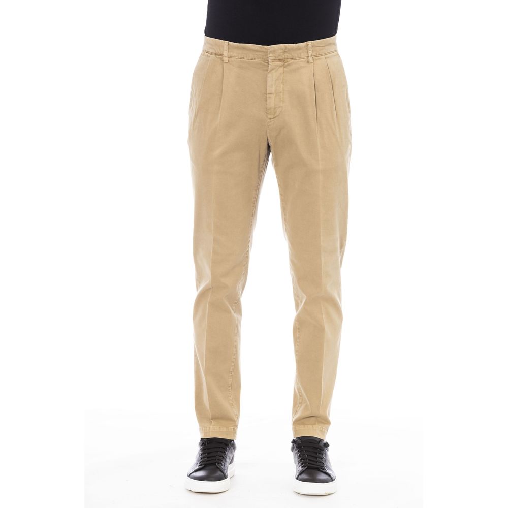 Beige Cotton Men's Pant