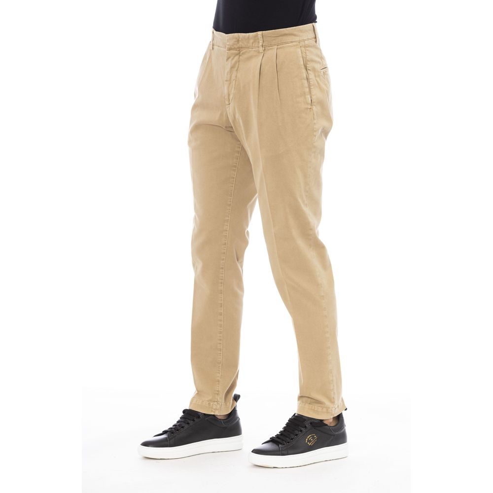 Beige Cotton Men's Pant
