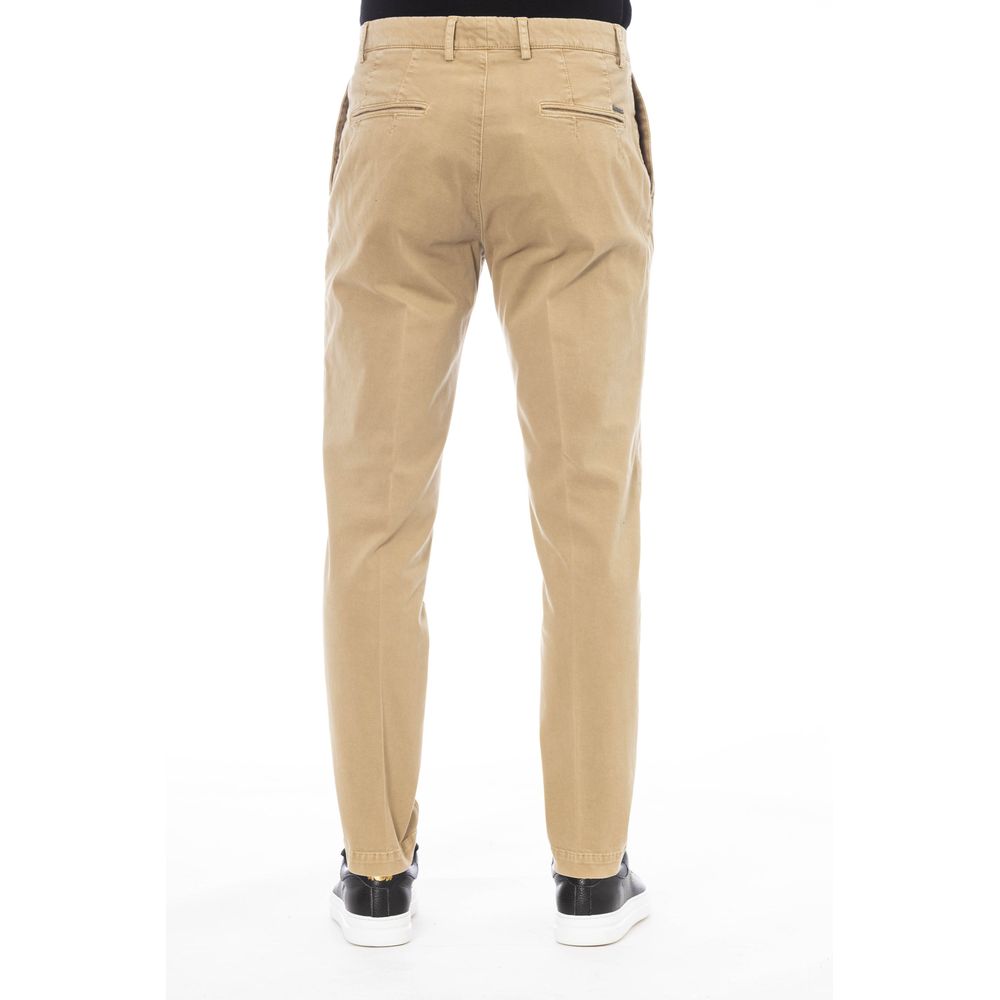 Beige Cotton Men's Pant