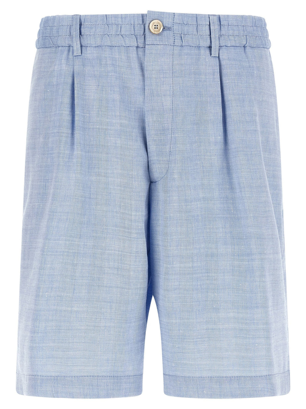 Brunello Cucinelli Blue Linen Bermuda Shorts