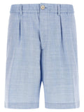 Brunello Cucinelli Blue Linen Bermuda Shorts