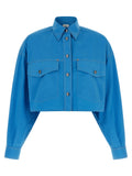 Versace Blue Cotton Blouse