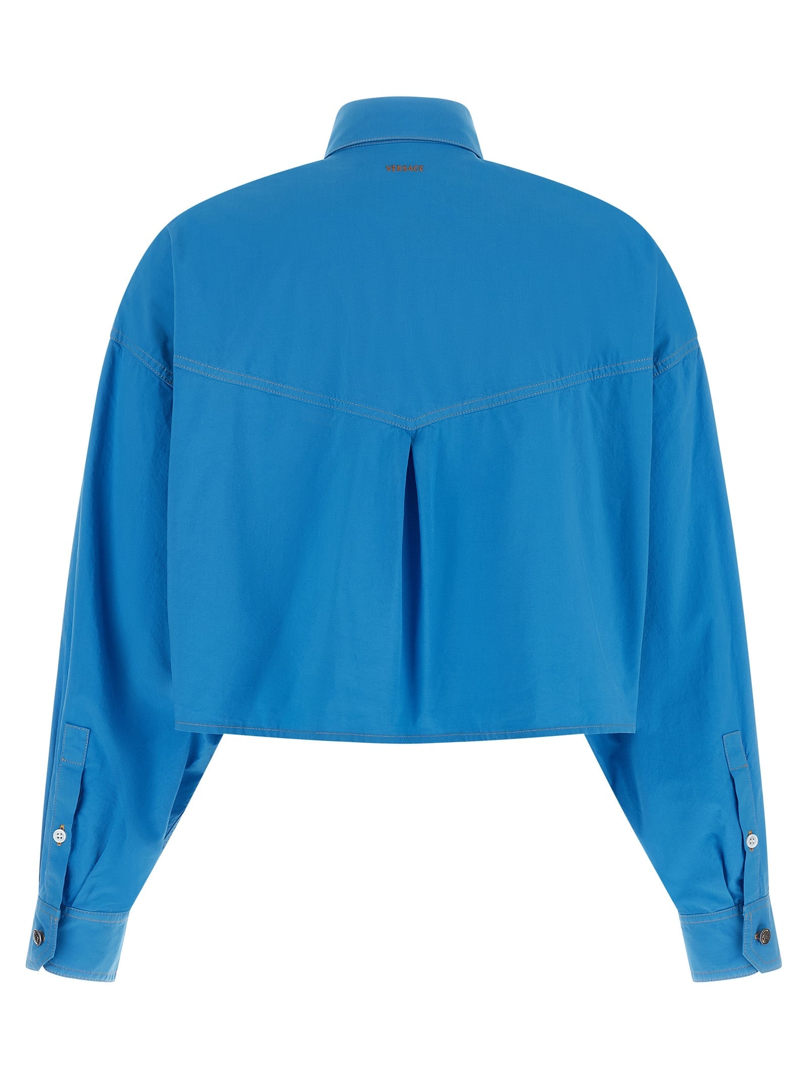 Versace Blue Cotton Blouse