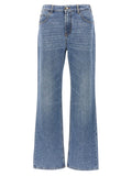 Chloé Blue Cotton High-Waisted Jean