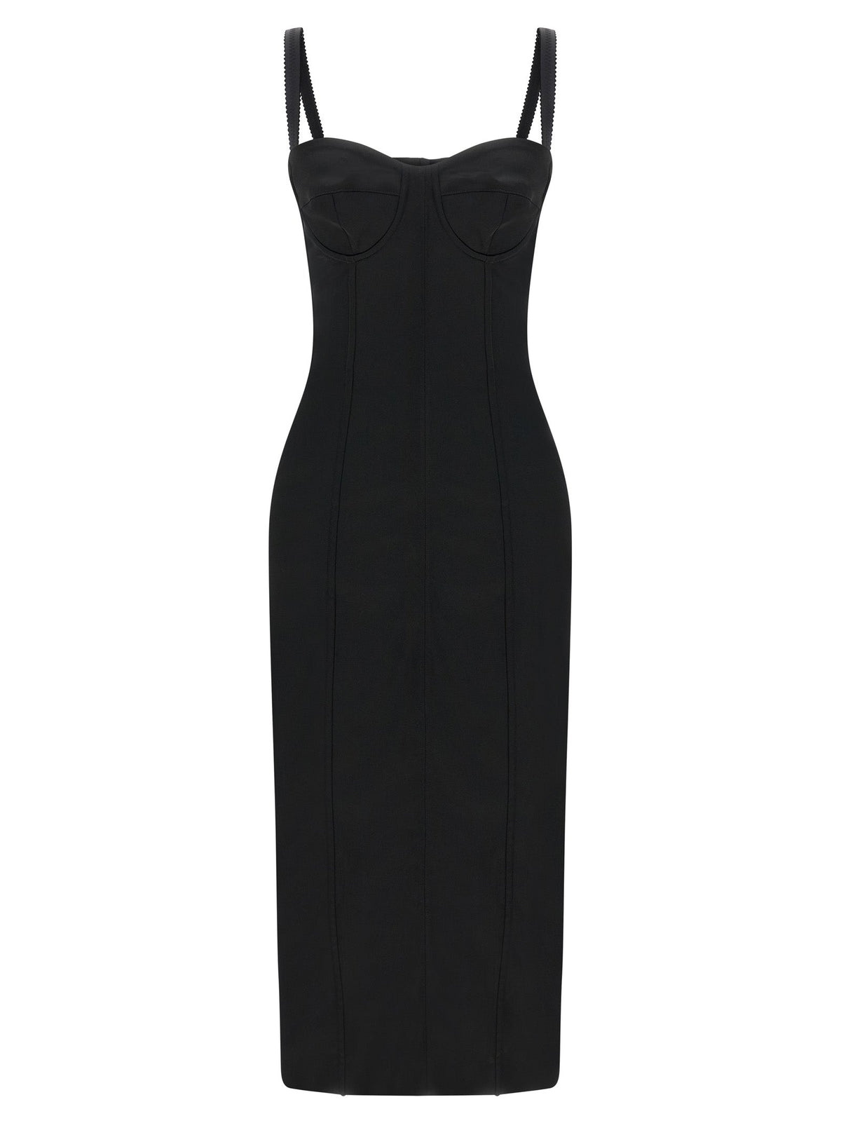 Dolce & Gabbana Black Acetate Midi Dress