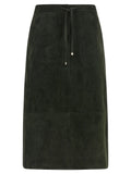 'S Max Mara Bicolor Lamb Leather Midi Skirt